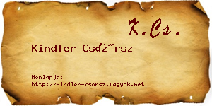 Kindler Csörsz névjegykártya